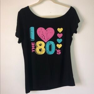 MAGICMK Women’s I ❤️ THE 80’s Short Sleeve T-Shirt Black Size Medium